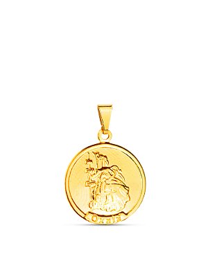 Pingente medalha de Oxalá - banhado a ouro 18k