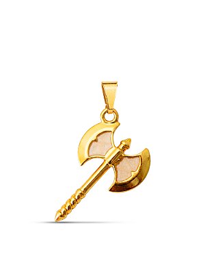 Pingente Machado de Xangô perolado 3,0 x 2,0 cm