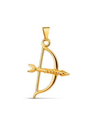 Pingente Ofá de Oxossi G 3,5 x 2,5 cm