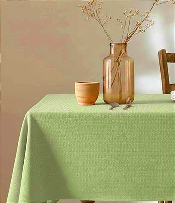 Toalha de Mesa Verde Lisa Retangular 10 Lugares Alecrim