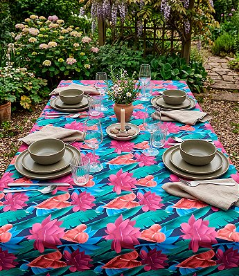 Toalha de Mesa Retangular 4 Lugares Floral House