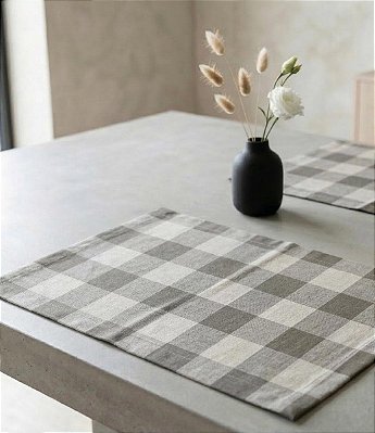 Jogo Americano Xadrez Nude Kit com 10 Unidades