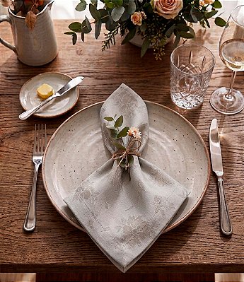 Guardanapos de Tecido Flor Jacquard Kit com 10 Unidades