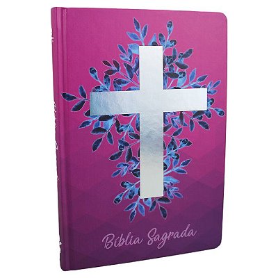 Bíblia Sagrada - NAA - Cruz Vinho - Edição Para Evangelização