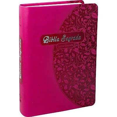 Bíblia Pequena - Letra Grande - NTLH- Bordas Floridas - Pink Folhas