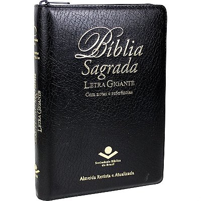 Bíblia Sagrada - ARA - Notas e Referências - Letra Gigante - Índice Lateral e Zíper - Preta