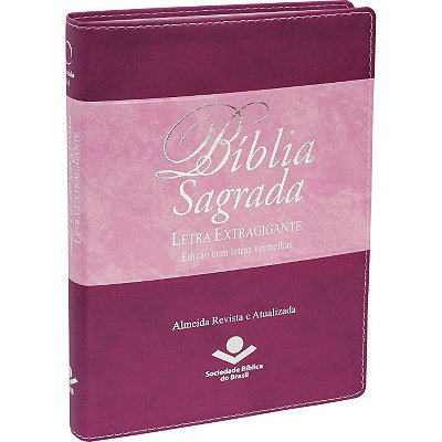 Bíblia Sagrada - ARA - Letra Extragigante - Índice Lateral - Palavras De Jesus Em Vermelho - Vinho/Rosa