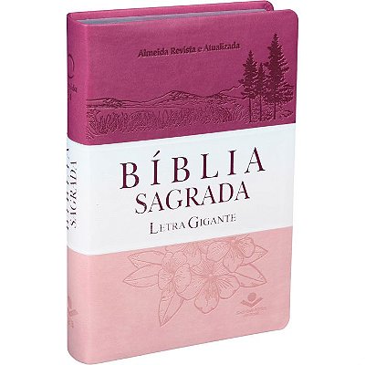 Bíblia Sagrada - Letra Gigante - Almeida Revista e Atualizada - Índice Lateral - Tritone/Rosa