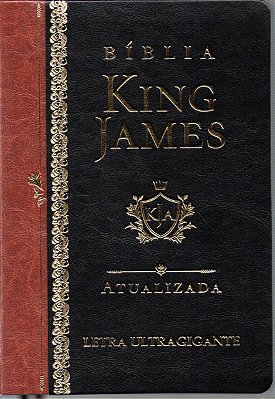 Bíblia  King James Atualizada - KJA - Letra Ultragigante - Capa Luxo - Preta e Marrom