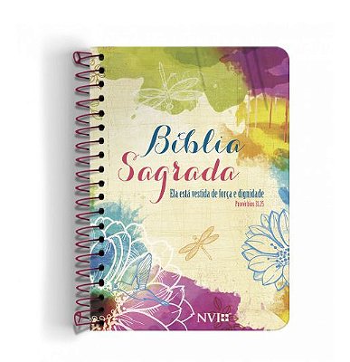 Bíblia Anote NVI - Espaço para Anotações - Capa Dura com Espiral - Vestida de Força e Dignidade