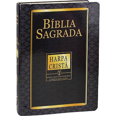 Bíblia com Harpa Cristã - Letra Gigante - Letras Vermelhas e Auxílios para o leitor - RC - Tradicional