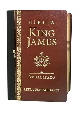 Bíblia  King James Atualizada - KJA - Letra Ultragigante - Capa Luxo - Marrom/Preto