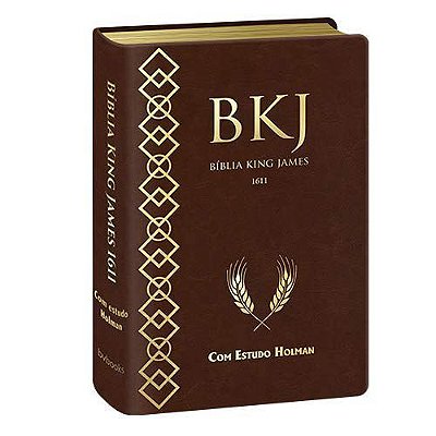 Bíblia de Estudo King James 1611 - Estudo Holman - Luxo Marrom