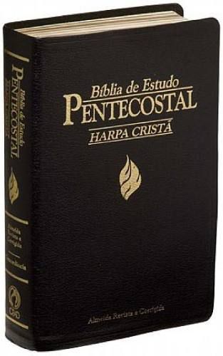 Bíblia de Estudo Pentecostal - Harpa Cristã - ARC - Média - Luxo/Preta