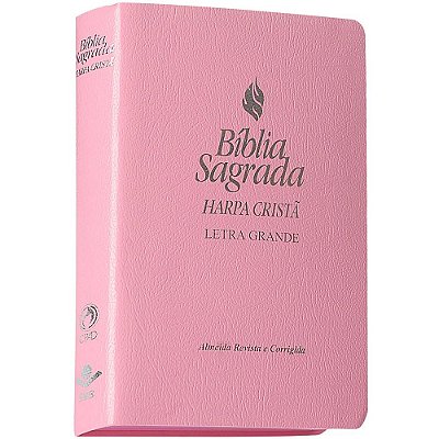 Bíblia Grande com Harpa Cristã - Letra Grande - Revista e Corrigida (Rosa)