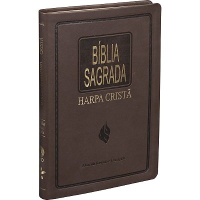 Bíblia Sagrada - RC - Harpa Cristã - Slim - Marrom Escuro Luxo