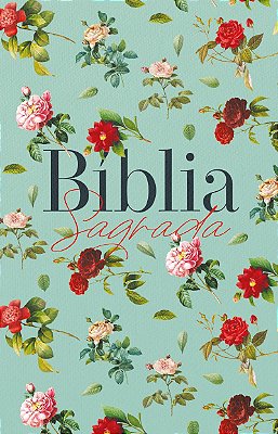 Bíblia Sagrada ARC - Rosas do Campo - Aqua - Letra Normal - (Capa Dura e Lateral Pintada)
