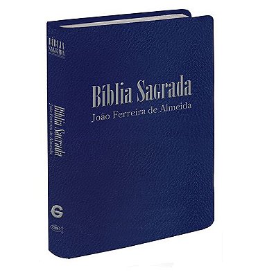 Bíblia Sagrada João Ferreira de Almeida - Letra Gigante, Mapa e Índice Lateral  - Revista e Corrigida - Azul