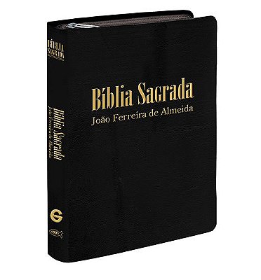 Bíblia Sagrada João Ferreira de Almeida - Letra Gigante, Mapa, Índice Lateral e Zíper - Revista e Corrigida - Preta