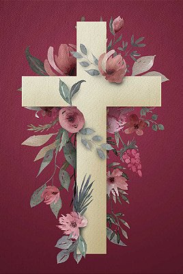 Bíblia Sagrada NVT 960 - Cruz e Flores - Letra Normal - (Borda Redonda e Lateral Pintada)