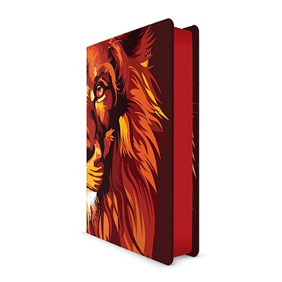 Bíblia Sagrada NVT 960 - Lion Colors Fire - Letra Normal - (Borda Redonda e Lateral Pintada)