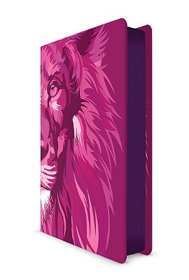Bíblia Sagrada NVT 960 - Lion Colors Pink - Letra Normal - (Borda Redonda e Lateral Pintada)