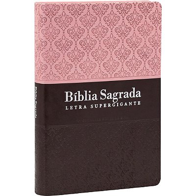 Bíblia Sagrada Letra Supergigante - ARC - Com índice - Rosa e Marrom