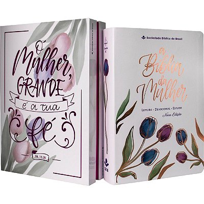 A Bíblia da Mulher - Grande - Branca- ARC - Capa Tulipa - Nova Edição