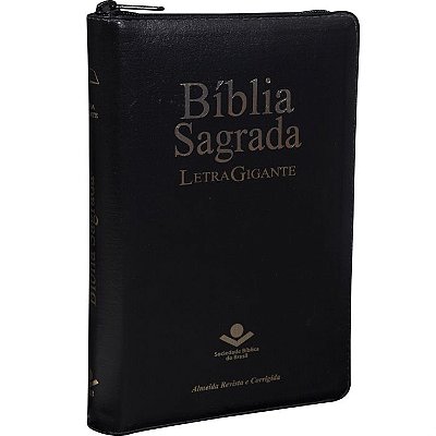 Bíblia Sagrada - Letra Gigante - Índice - Zíper -ARC - Preta