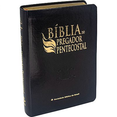 Bíblia do Pregador Pentecostal - Tamanho Portátil - Preta - Capa couro