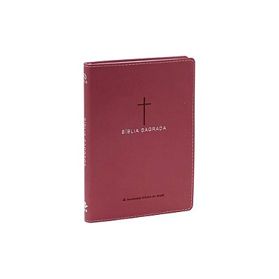 Bíblia Sagrada Slim Cruz - Capa em couro sintético - Rosa - NAA