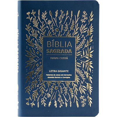 Bíblia Sagrada - ARC - Letra Gigante com Harpa Cristã - Azul