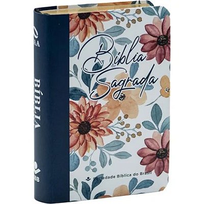 Bíblia Sagrada - NAA - Edição de Bolso - Floral azul