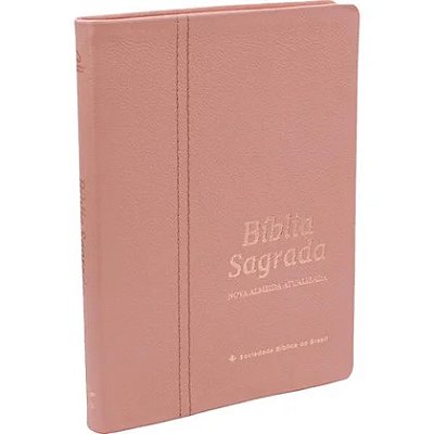 Bíblia Sagrada NAA Slim - Capa em Couro Legítimo - Rosa