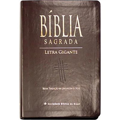 Bíblia Sagrada Letra Gigante com índice - Capa couro sintético Marrom escuro