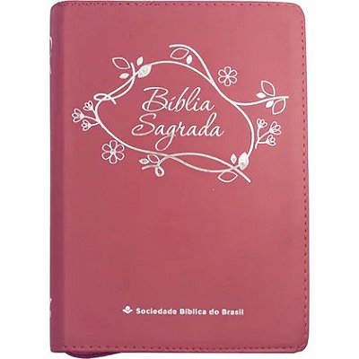 Bíblia Sagrada - ARA - Linha Ouro - Zíper - Pink
