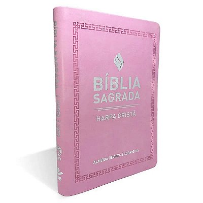 BÍBLIA SAGRADA SLIM COM HARPA CRISTÃ ROSA ARC