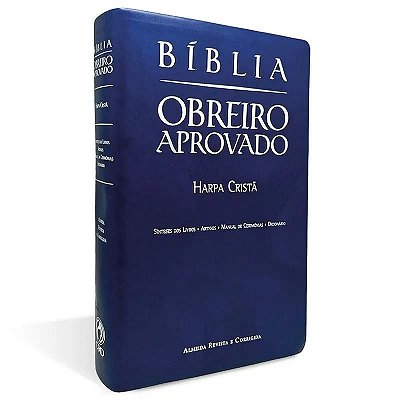 BÍBLIA OBREIRO APROVADO MÉDIA LUXO HARPA CRISTÃ AZUL