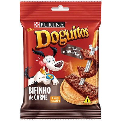 Petisco Doguitos para Cães Adultos e Filhotes Sabor Carne - 65g
