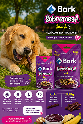 Snack Bark Sobremesa Açaí com Banana e Aveia para Cães