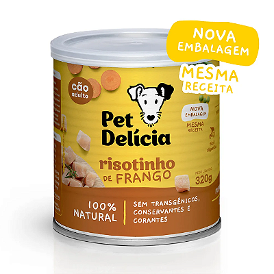 Ração Úmida Pet Delícia Risotinho de Frango para Cães Adultos - 320g