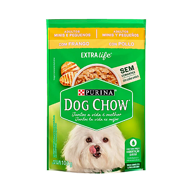 Ração Úmida Dog Chow Sabor Frango para Cães Adultos de Raças Pequenas - 100g
