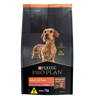 Ração Nestlé Purina Pro Plan Sensitive Skin - Pele Sensível Sabor Salmão Cães Adultos Raças Pequenas - 1kg