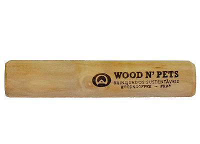 Brinquedo Mordedor de Madeira WoodnPets Sustentavel Rústico para Cães