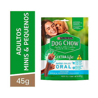 Petisco Purina Dog Chow Extra Life Saúde Oral para Cães de Porte Mini e Pequeno 45g