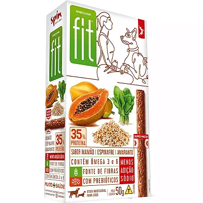 Petisco Spin Pet Onebyone Fit Stick Mamão Espinafre e Amaranto - 50g