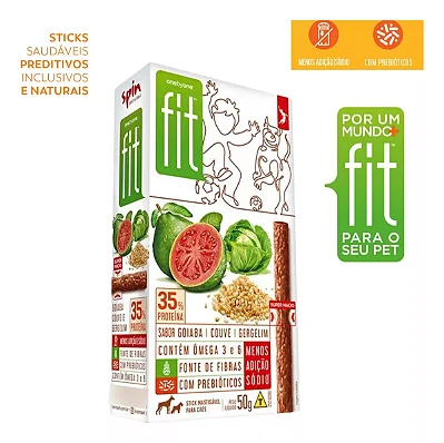 Petisco Spin Pet Onebyone Fit Stick Goiaba Couve e Gergelim - 50g