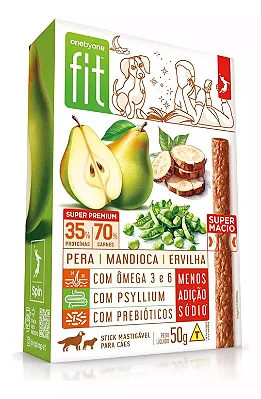 Petisco Spin Pet Onebyone Fit Stick Pera Mandioca e Ervilha - 50g