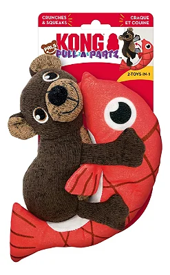 Kong Pull-a-partz Pals Brinquedo Sonoro 2 Em 1 - Cães Médio