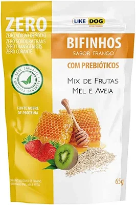 Petisco Saudável Zero - Sabor Frango com Mix de Frutas - Mel e Aveia